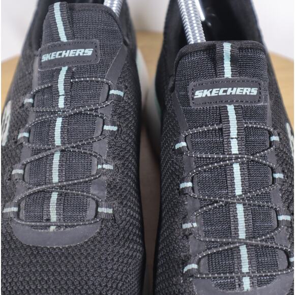 Skechers Summits Cool Classic Walking Sneakers Shoes Women 9 Black Blue - Picture 7 of 15